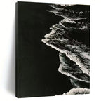 Black and White Ocean Wave Abstract Painting for Monochrome - Themed Spaces HENG349
