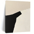 Angular Black and White Form Abstract Painting with Sharp Contrast WINK166