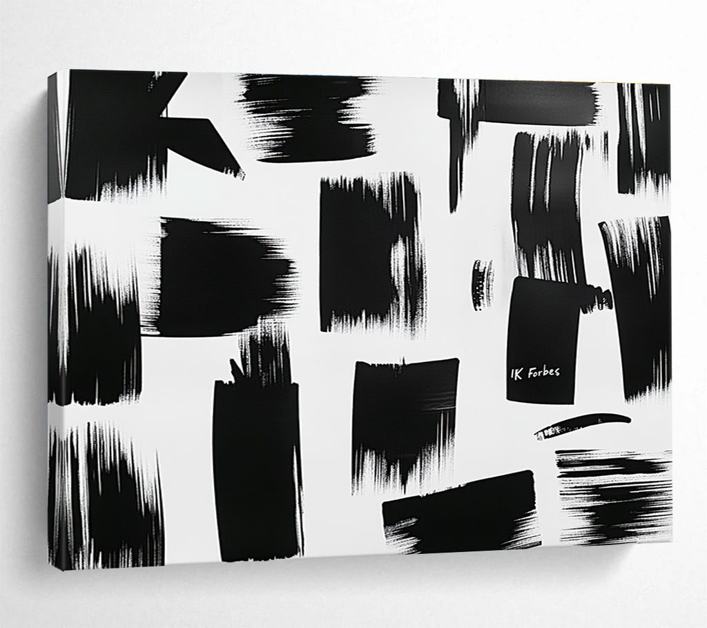 Black Brushstrokes on White  Bold Minimalism ABS061