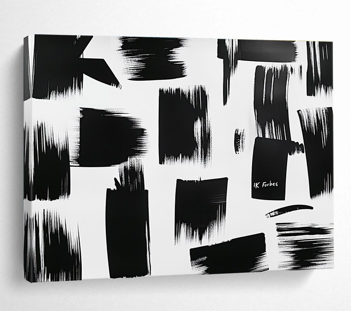 Black Brushstrokes on White  Bold Minimalism ABS061