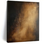 Dark Brown and Gold Gradient Abstract Painting with Opulent Depth WINK032