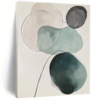 Green and Gray Circles Abstract Painting for Modern Offices GAB0986