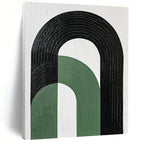 Green and Black Arches Minimalist Geometric Abstract Painting GAB0292