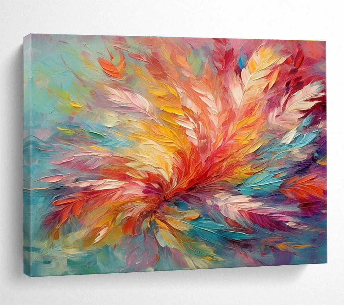 Colorful Wave Rhythm Abstract Painting for Modern Beachfront Resorts YHT302
