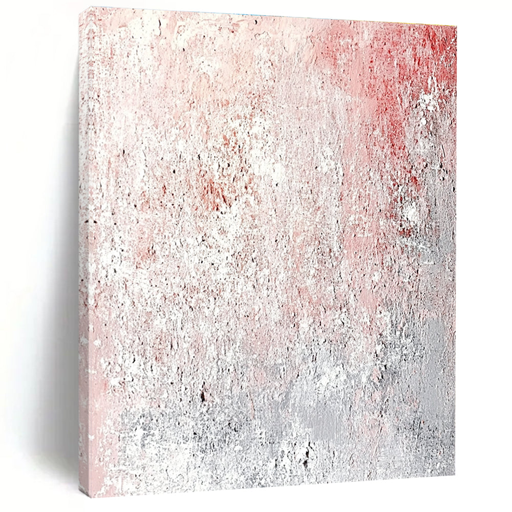 Pink - Gray Textured Abstract Painting with Subtle Softness WINK217