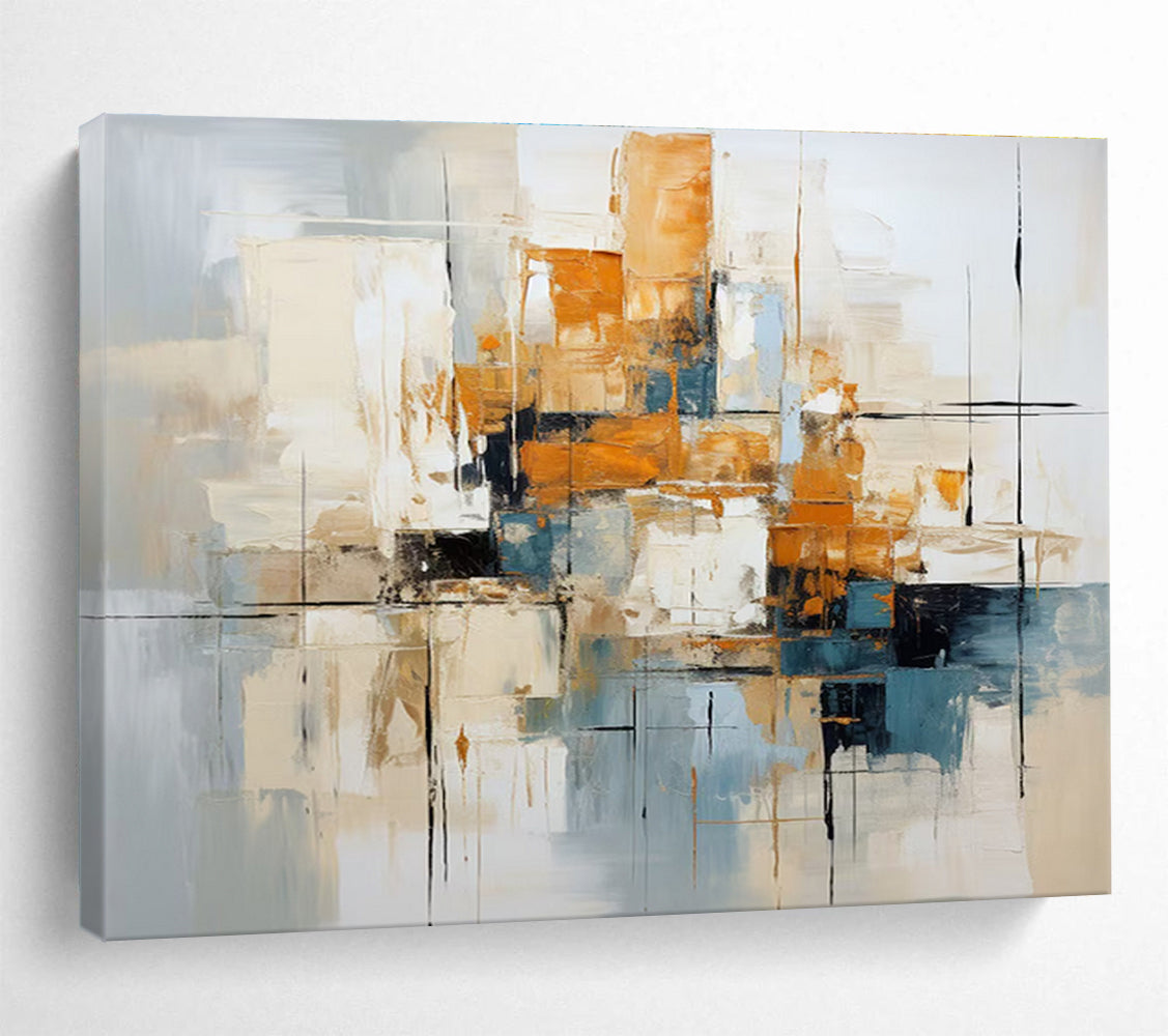 Neutral Abstract Composition Painting for Minimalist Spaces YHT006