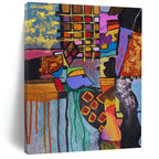Colorful Geometric Abstract Painting for Trendy Retail Spaces HENG459