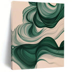 Green Abstract Waves Painting with Nature's Flow WINK423