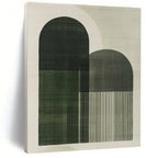 Green Arch Shapes Abstract Painting of Architectural Abstraction GAB0218