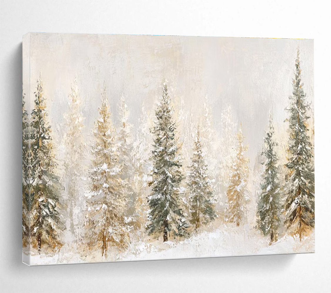Snowy Forest Abstract Painting for Winter - Themed Spas YHT421