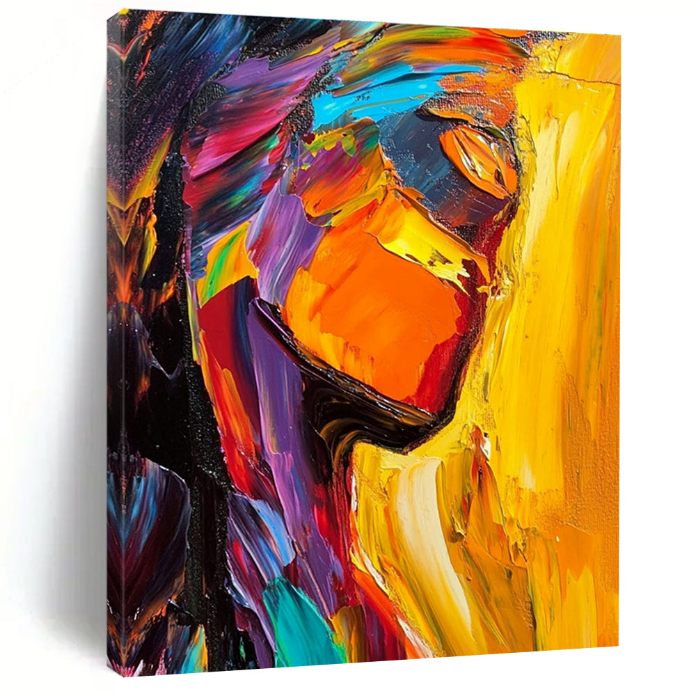 Colorful Abstract Portrait Painting with Vibrant Brushstrokes GAB0058