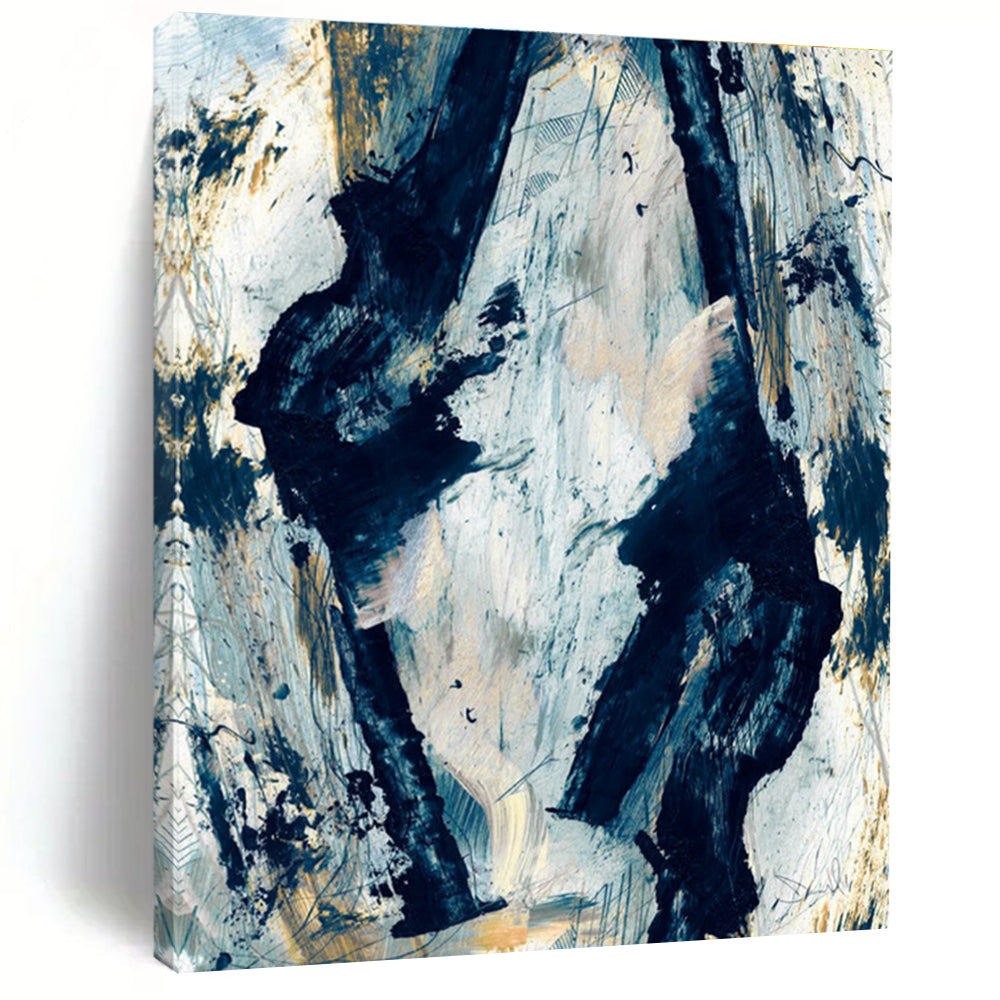Bold Blue - White Abstract Painting for Modern Corporate Offices HENG172
