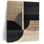 Geometric Wood - Like Shapes Abstract Painting for Contemporary Office Break Rooms GAB1356