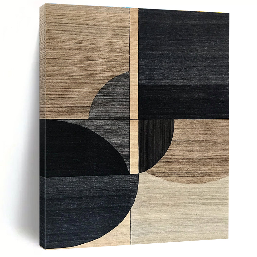 Geometric Wood - Like Shapes Abstract Painting for Contemporary Office Break Rooms GAB1356