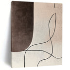 Curved Lines on Neutral Abstract Painting with Gentle Flow WINK181