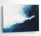 Dynamic Blue - White Wave with Textured Movement Abstract Painting ABS338