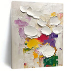 Textured White Flower Abstract Painting for Charming Florist Shops GAB0829