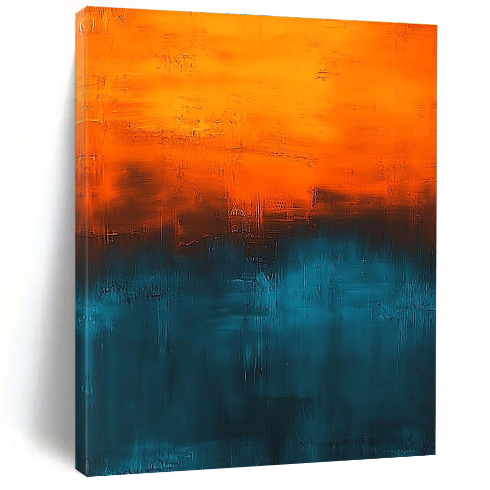 Orange Blue Abstract Gradient Painting with Smooth Transitions WINK658