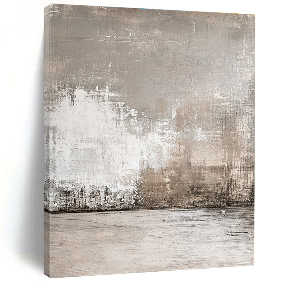 Light Gray Abstract Painting with Muted Complexity WINK121