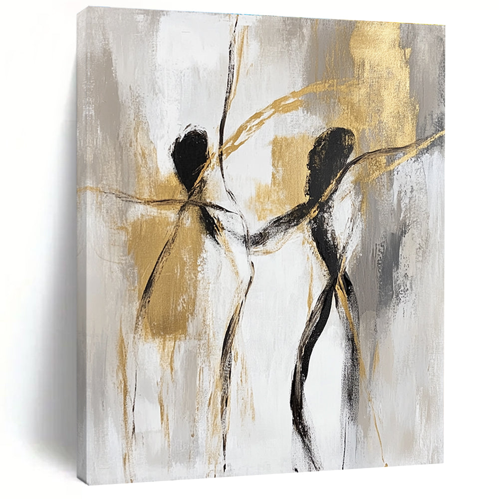 Dancing Figures Abstract Painting for Romantic - Themed Wedding Venues GAB0914