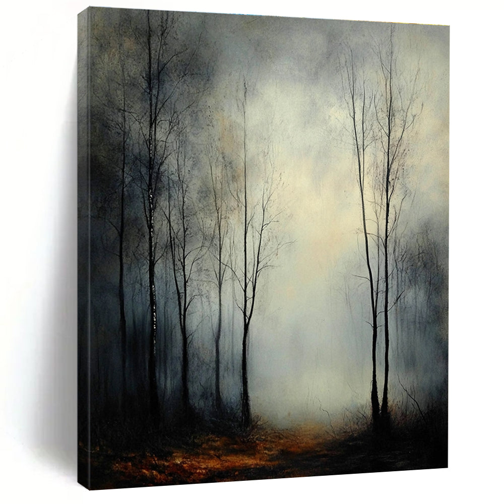 Misty Forest Path Enigmatic Landscape Abstract Painting GAB0238