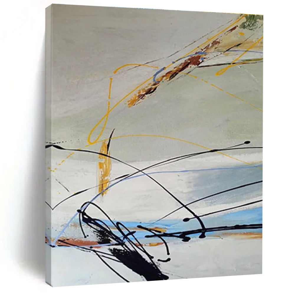 Dynamic Line Abstract Painting for Modern Dance Studio Lobbies HENG035