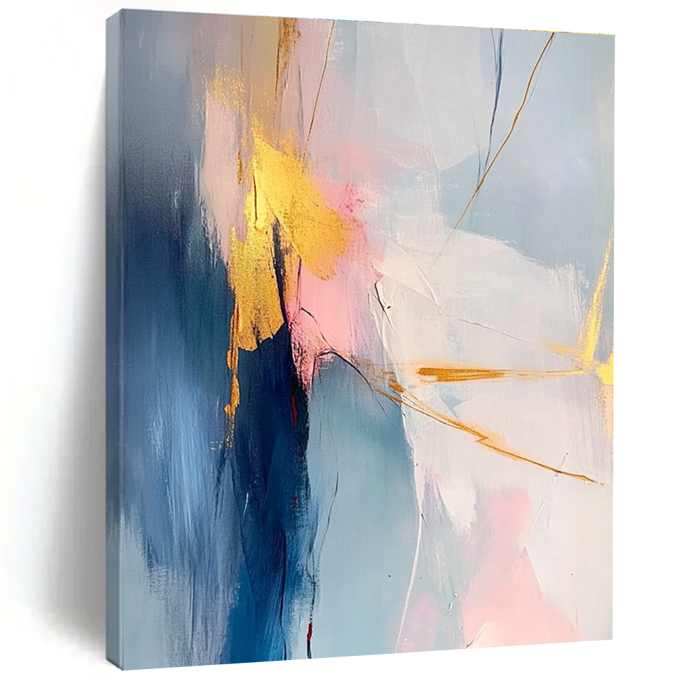 Pink Blue Abstract - Elegant Color - Block Art GAB0551