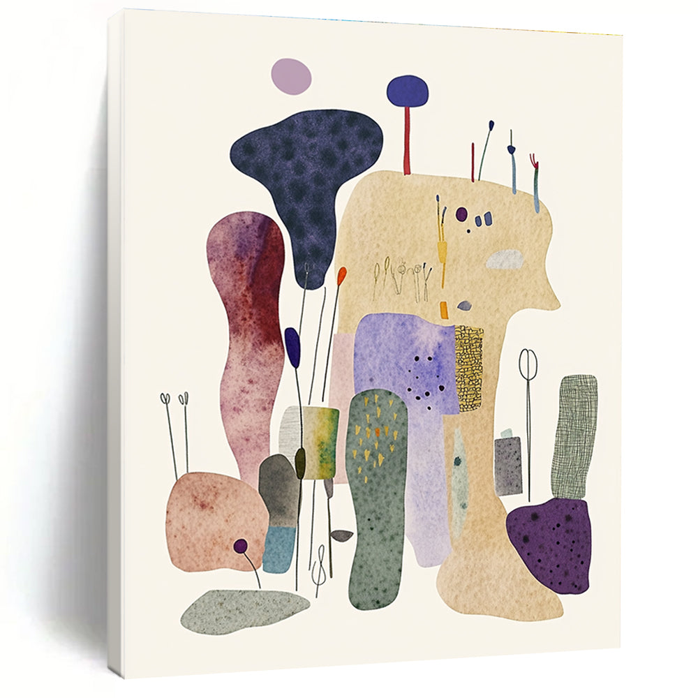 Colorful Organic Shapes - Modern Abstract Watercolor Art GAB0399