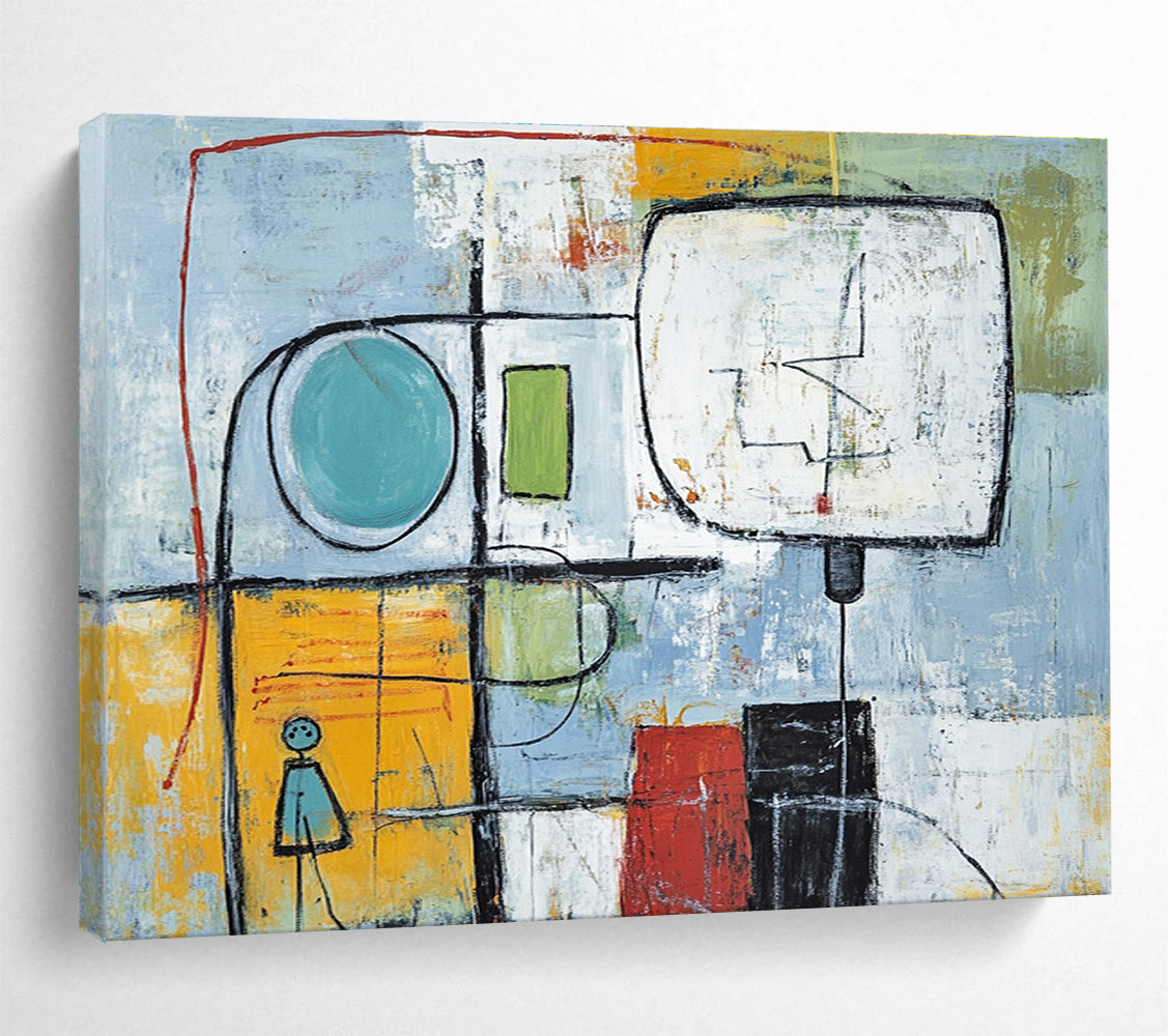 Abstract Figure and Shapes with Mixed Colors Abstract Painting ABS353
