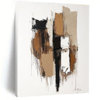 Neutral Abstract Composition Painting for Minimalist Bedrooms GAB1142