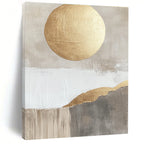 Gold Sun and Mountain Abstract - Modern Landscape Art GAB0558