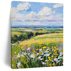 Colorful Field Landscape Expressive Abstract Painting for Countryside Lovers GAB1477