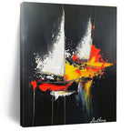 Abstract Sailboats Painting for Nautical - Themed Home Offices GAB1234