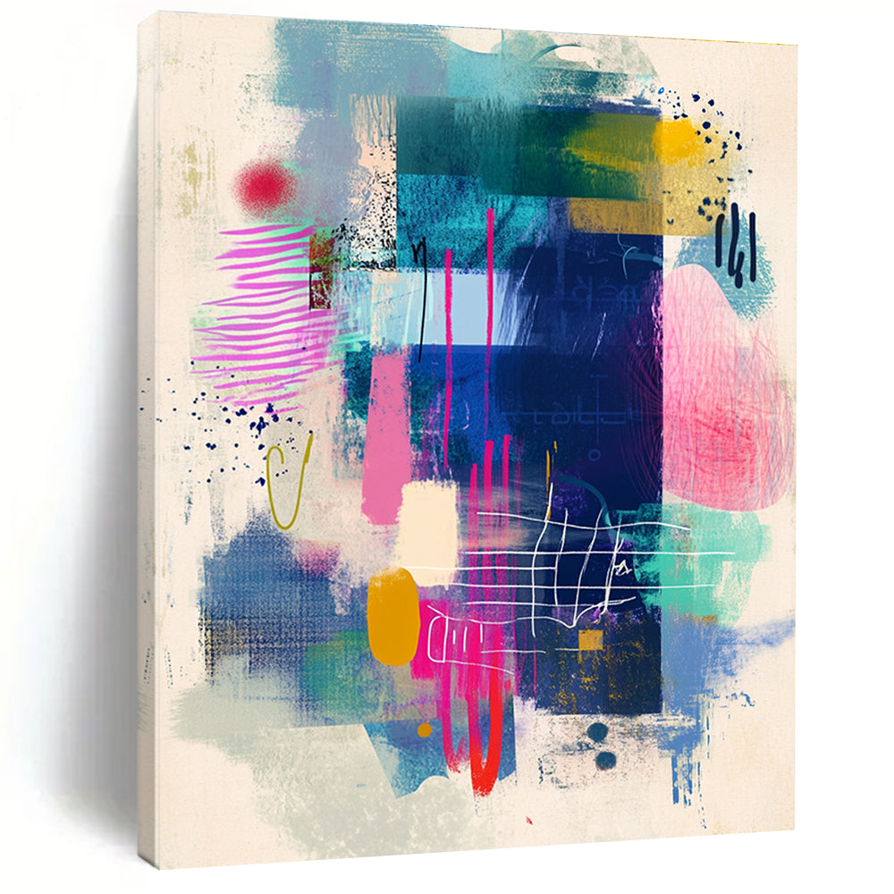 Colorful Mixed Abstract Forms Painting of Artistic Freedom GAB0099