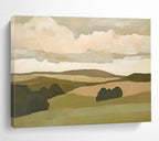 Minimalist Rolling Hills Painting with Soft Earthy Tones ABS563