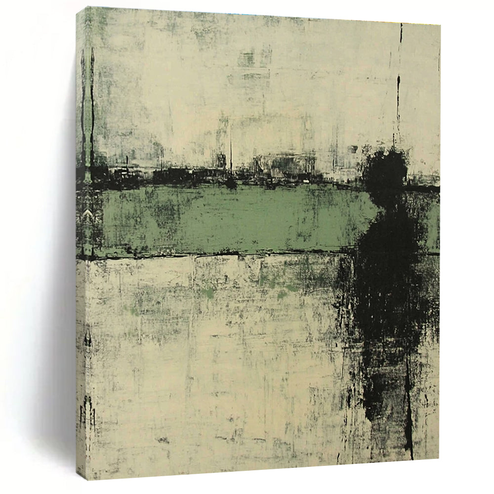 Monochrome Solitary Abstract Painting for Industrial - Themed Galleries GAB0898