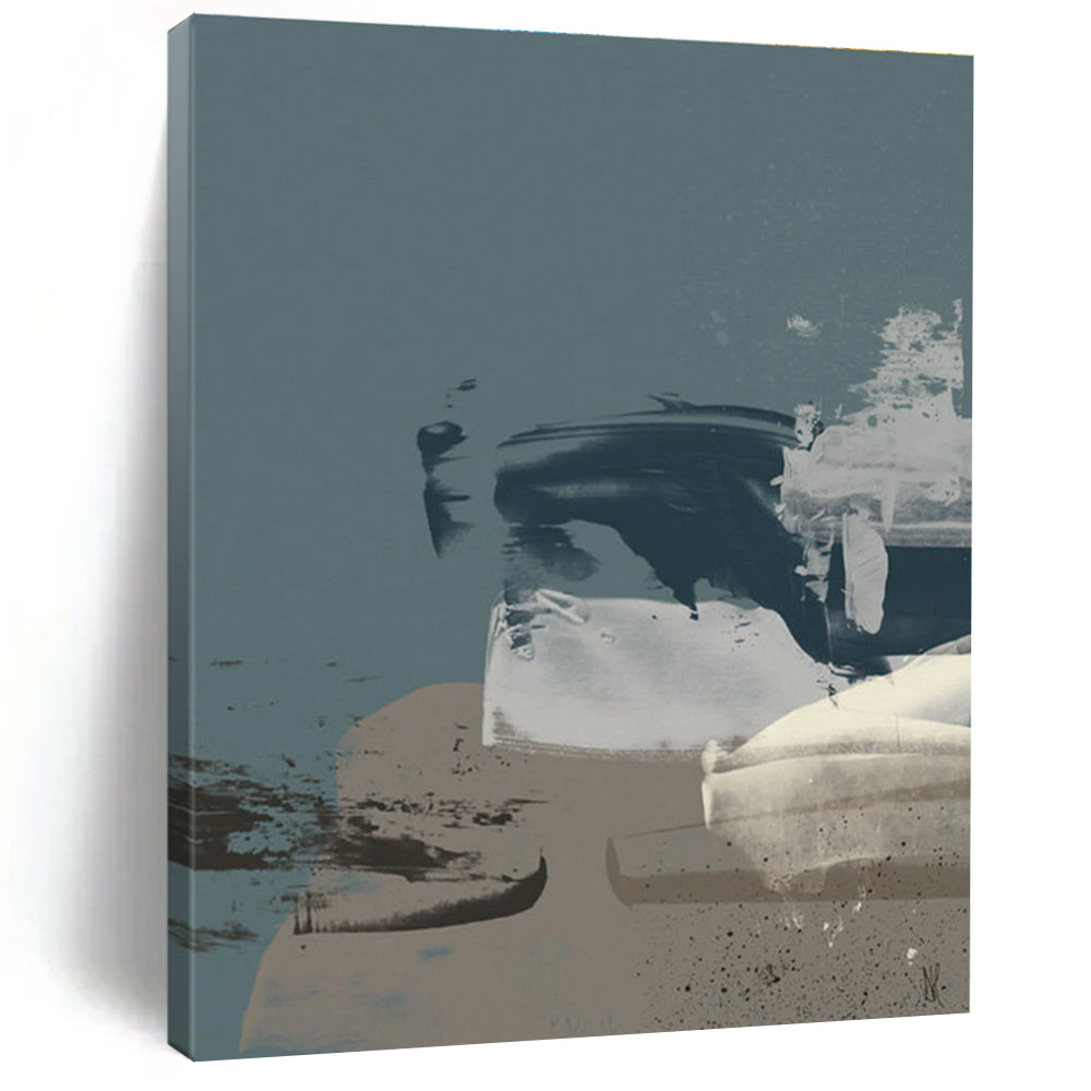 Modern Abstract Shape Collage Painting for Contemporary Decor HENG242