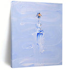 Figure on Textured Blue Path Abstract Painting for Adventure - Themed Spaces HENG327