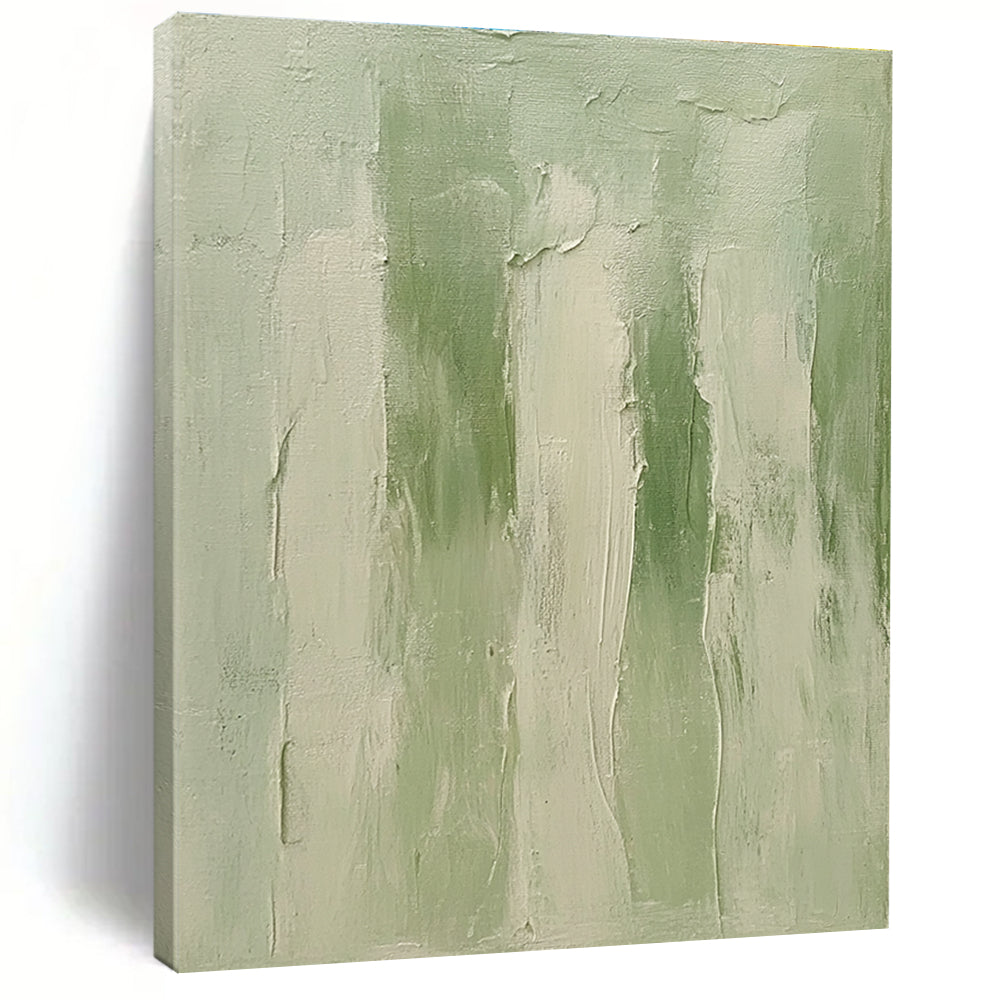 Soft Green Textured Abstract Painting with Calming Layers WINK605