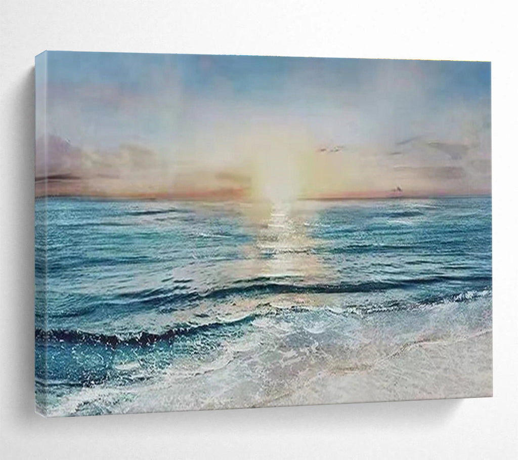 Sea Sunset Abstract Painting for Coastal Home Living Rooms YHT260