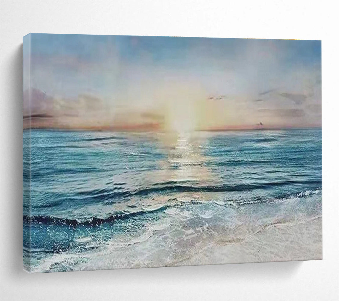 Sea Sunset Abstract Painting for Coastal Home Living Rooms YHT260