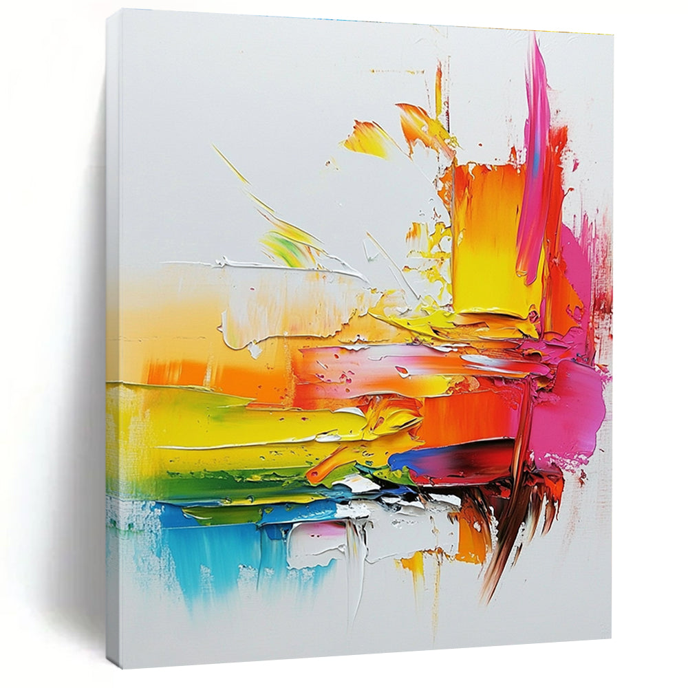 Textured Colorful Abstract Painting with Tactile Joy WINK715