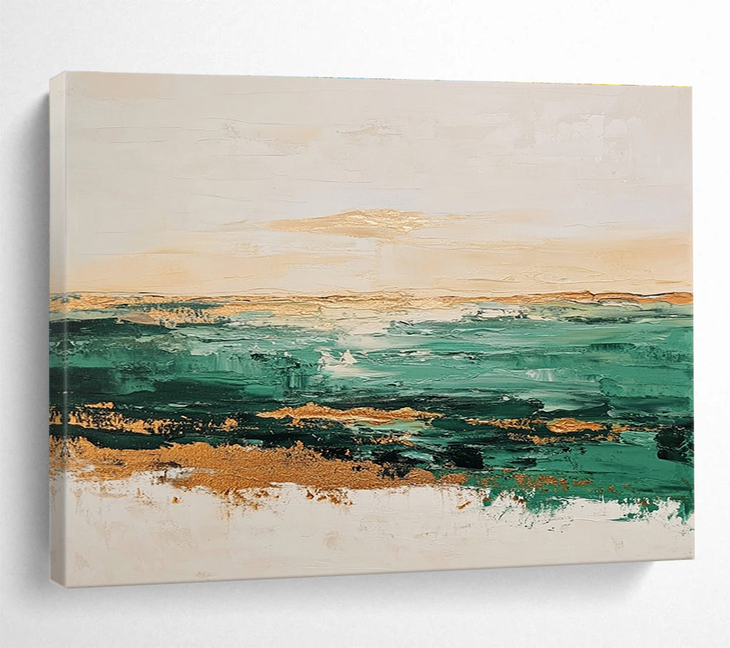 Gold - Accented Sea Abstract Painting ABS240