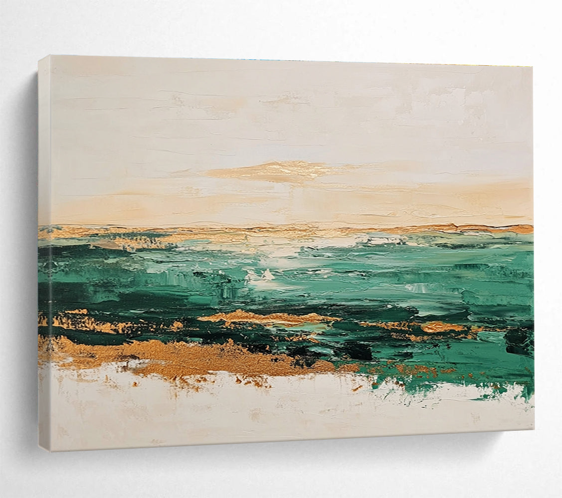 Gold - Accented Sea Abstract Painting ABS240