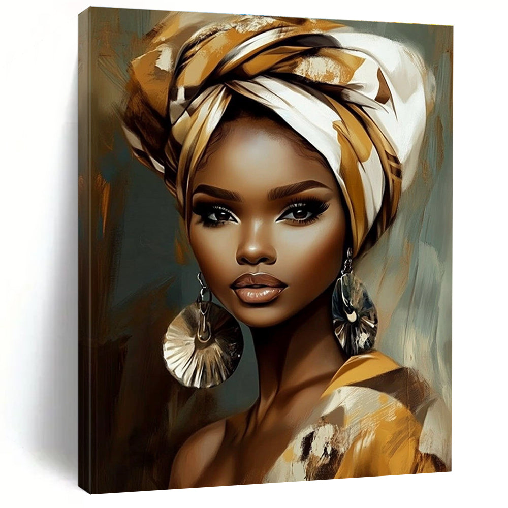 Cultural Portrait Abstract Painting with Rich Patterns GAB0008