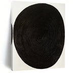 Black Concentric Circles Abstract Painting with Meditative Rhythm WINK021