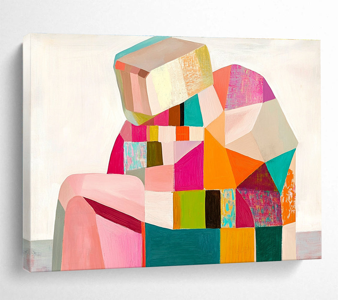 Colorful Geometric Figure Abstract Painting with Vibrant, Modern Shapes ABS512
