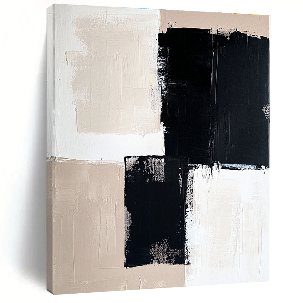 Monochrome Geometric Abstract Painting with Bold Simplicity WINK503