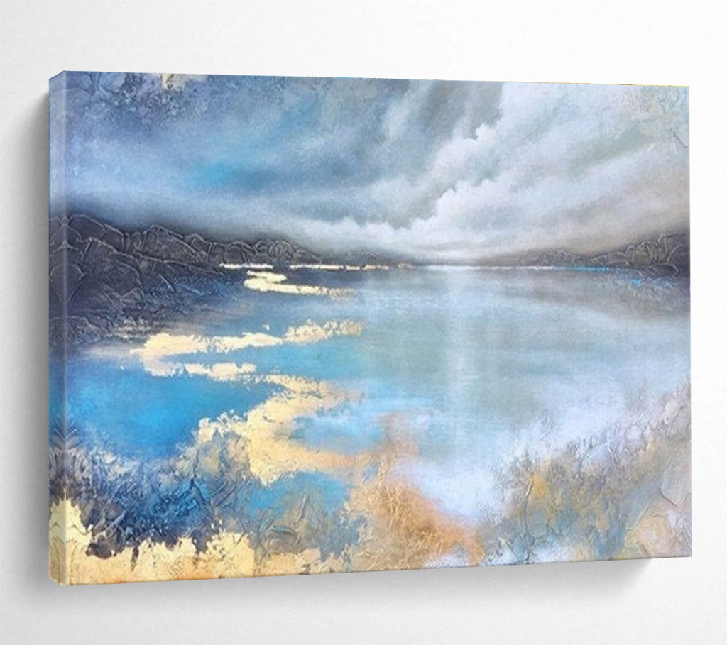 Lake Reflection Abstract Painting for Nature - Inspired Offices YHT192