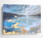 Lake Reflection Abstract Painting for Nature - Inspired Offices YHT192